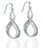 CleverEve Designer Series Diamond Textured Infinity .925 Sterling Silver Dangle Earrings - French Wire 40.00 x 19.00mm CleverEve Designer Series Diamond Textured Infinity .925 Sterling Silver Dangle Earrings - French Wire 40.00 x 19.00mm