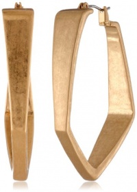 Kenneth Cole New York Metal Edge Geometric Pave Hoop Earrings Kenneth Cole New York Metal Edge Geometric Pave Hoop Earrings