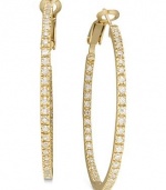 B. Brilliant Earrings, 18k Gold Over Sterling Silver, Cubic Zirconia Hoop Earrings