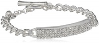 Kenneth Cole New York Bracelet Item Silver Pave Toggle Identification Bracelet, 7 Kenneth Cole New York Bracelet Item Silver Pave Toggle Identification Bracelet, 7