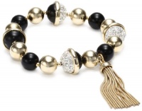 Anne Klein Caelestia Gold-Tone Jet and Crystal Stretch Tassel Bracelet Anne Klein Caelestia Gold-Tone Jet and Crystal Stretch Tassel Bracelet