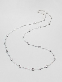 EXCLUSIVELY AT SAKS. A delicate rhodium-plated chain is sprinkled all along with facceted bezel-set cubic zirconia stations of different sizes. Cubic zirconia Rhodium plated Length, about 43 Lobster clasp Imported EXCLUSIVELY AT SAKS. A delicate rhodium-plated chain is sprinkled all along with facceted bezel-set cubic zirconia stations of different sizes. Cubic zirconia Rhodium plated Length, about 43 Lobster clasp Imported