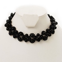 Black Acrylic Beaded Flex Choker Adult Black Acrylic Beaded Flex Choker Adult
