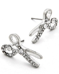 Trendy Adorable Sparkling Small 3/4 Clear Crystal Scissors Barber Shears Charms Stud Earrings Silver Tone Trendy Adorable Sparkling Small 3/4 Clear Crystal Scissors Barber Shears Charms Stud Earrings Silver Tone