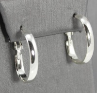 Macy's Sterling Silver Clutchless Medium Hoop Earrings Macy's Sterling Silver Clutchless Medium Hoop Earrings