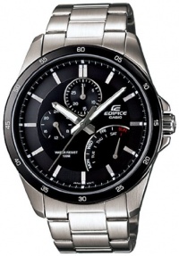 Stainless Steel Edifice Black Dial Quartz Date Retrograde Day Stainless Steel Edifice Black Dial Quartz Date Retrograde Day