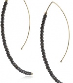 Mizuki 14k Earrings Marquis Hoop Md. with Gold and Silver Beads