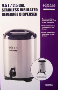 9.5L/2.5GAL Stainless Insulated Beverage Dispenser 9.5L/2.5GAL Stainless Insulated Beverage Dispenser
