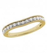 Effy Jewlery 14K Yellow Gold Diamond Contour Band, .24 TCW Ring size 7