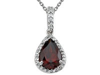 Genuine Garnet Pendant by Effy Collection® in 14 kt White Gold Genuine Garnet Pendant by Effy Collection® in 14 kt White Gold