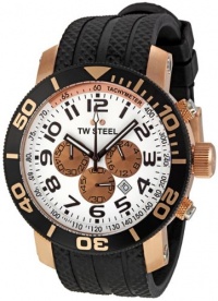 TW Steel Men's TW77 Grandeur Diver Black Rubber White Chronograph Dial Watch TW Steel Men's TW77 Grandeur Diver Black Rubber White Chronograph Dial Watch