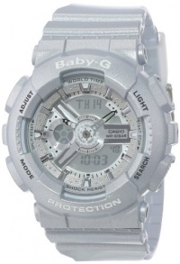Casio Women's BA-110-8ACR Baby-G Silver-Tone Analog-Digital Display and Metallic Resin Strap Watch Casio Women's BA-110-8ACR Baby-G Silver-Tone Analog-Digital Display and Metallic Resin Strap Watch