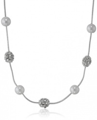 Anne Klein Classics Silver-Tone Cream Pearl Fireball Necklace, 19 Anne Klein Classics Silver-Tone Cream Pearl Fireball Necklace, 19