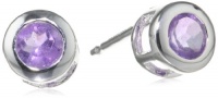 Sterling Silver Round 4mm African Amethyst Stud Earrings Sterling Silver Round 4mm African Amethyst Stud Earrings