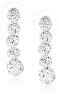 Anne Klein All That Glitters Silver-Tone and Crystal Stacked Fireball Drop Earrings Anne Klein All That Glitters Silver-Tone and Crystal Stacked Fireball Drop Earrings