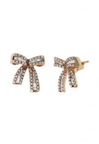 Effy Jewlery 14K Rose Gold Diamond Ribbon Earrings, .52 TCW