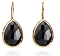 18KT Gold Vermeil Black Onyx Teardrop Earrings 925 Sterling Silver Bezel Set Gemstone Drops, Kyle Richards 18KT Gold Vermeil Black Onyx Teardrop Earrings 925 Sterling Silver Bezel Set Gemstone Drops, Kyle Richards
