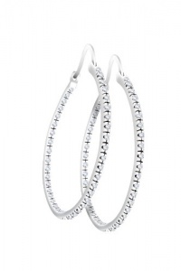 Studio 925 Ultimate Zenith Circle of Fire Diamond CZ In-n-Out Sterling Silver Hoop Earrings