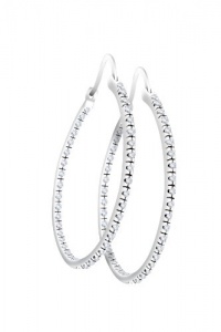 Studio 925 Ultimate Zenith Circle of Fire Diamond CZ In-n-Out Sterling Silver Hoop Earrings Studio 925 Ultimate Zenith Circle of Fire Diamond CZ In-n-Out Sterling Silver Hoop Earrings