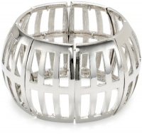 Nine West Modern Structure Silver-Tone Cutout Stretch Bracelet Nine West Modern Structure Silver-Tone Cutout Stretch Bracelet