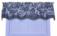 Victoria Park Toile Bradford Valence Window Curtain, 70 Inch - 15 Inch, Black Victoria Park Toile Bradford Valence Window Curtain, 70 Inch - 15 Inch, Black