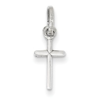 0.5 Inch Long Sterling Silver Cross Charm 0.5 Inch Long Sterling Silver Cross Charm