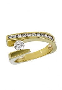 Effy Jewlery 14K Yellow Gold Diamond Ring, .73 TCW Ring size 7