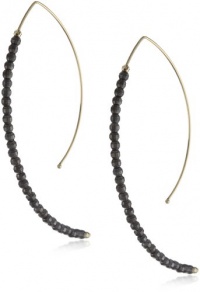 Mizuki 14k Earrings Marquis Hoop Md. with Gold and Silver Beads Mizuki 14k Earrings Marquis Hoop Md. with Gold and Silver Beads