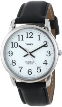 Timex Men's T205019J Easy Reader Black Leather Strap Watch