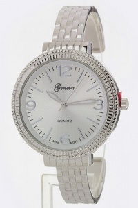 KARMAS CANVAS COLLECTION LARGE DIAL OPEN BANGLE WATCH (Rhodium) KARMAS CANVAS COLLECTION LARGE DIAL OPEN BANGLE WATCH (Rhodium)