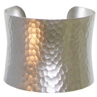 Nickel Free 2 Wide Hammered Cuff, Made in Usa, Girlprops' Exclusive!, in Silver Tone with Matte Finish Nickel Free 2 Wide Hammered Cuff, Made in Usa, Girlprops' Exclusive!, in Silver Tone with Matte Finish