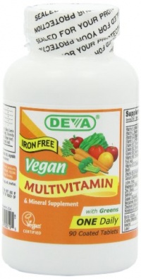 Deva Vegan Multivitamin and Mineral Supplement with Iron Free -- 90 Tablets Deva Vegan Multivitamin and Mineral Supplement with Iron Free -- 90 Tablets