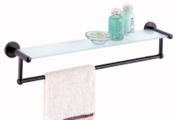 Organize It All Oil Rubbed Glass Shelf with Towel Bar (16906) Organize It All Oil Rubbed Glass Shelf with Towel Bar (16906)