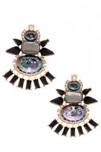 TRENDY FASHION OVAL CUT EPOXY JEWEL POINT EARRING BY FASHION DESTINATION | (Black) TRENDY FASHION OVAL CUT EPOXY JEWEL POINT EARRING BY FASHION DESTINATION | (Black)