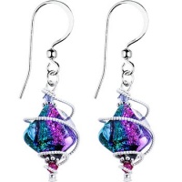 Handcrafted Spiral Dichroic Glass Earrings MADE WITH SWAROVSKI ELEMENTS Handcrafted Spiral Dichroic Glass Earrings MADE WITH SWAROVSKI ELEMENTS