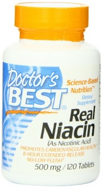 Doctor's Best Real Niacin (Extended Release) (500mg), 120-Count Doctor's Best Real Niacin (Extended Release) (500mg), 120-Count