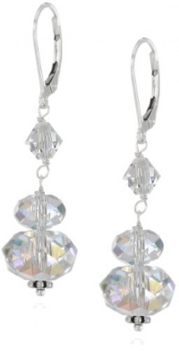 Sterling Silver and Swarovski Crystal Aurora Borealis Drop Earrings Sterling Silver and Swarovski Crystal Aurora Borealis Drop Earrings