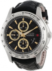 Gucci Men's YA126237 G-Timeless Stainless Steel and Leather Black Diamond-Pattern Dial Watch Gucci Men's YA126237 G-Timeless Stainless Steel and Leather Black Diamond-Pattern Dial Watch