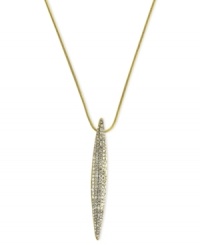 A sharp look from Vince Camuto. This linear pendant is crafted from gold-tone mixed metal with crystal pave accents providing a sparkling touch. Approximate length: 28 inches. Approximate drop: 3 inches. A sharp look from Vince Camuto. This linear pendant is crafted from gold-tone mixed metal with crystal pave accents providing a sparkling touch. Approximate length: 28 inches. Approximate drop: 3 inches.