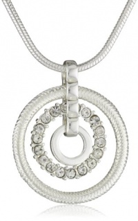 Nine West Linked In Silver-Tone Crystal Orbital Pendant Necklace Nine West Linked In Silver-Tone Crystal Orbital Pendant Necklace