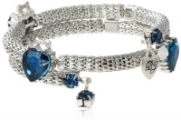 Betsey Johnson Wear It Where Crystal Heart Coil Bracelet, 7.5 Betsey Johnson Wear It Where Crystal Heart Coil Bracelet, 7.5
