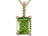 Genuine Peridot Pendant by Effy Collection® in 14 kt Yellow Gold Genuine Peridot Pendant by Effy Collection® in 14 kt Yellow Gold