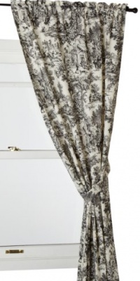 Victoria Park Toile 68-Inch-by-84 Inch Tailored Panel Pair with Tiebacks, Black Victoria Park Toile 68-Inch-by-84 Inch Tailored Panel Pair with Tiebacks, Black