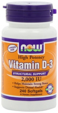 NOW Foods Vitamin D-3, Structural Support 2000 I.U., 240 Softgels NOW Foods Vitamin D-3, Structural Support 2000 I.U., 240 Softgels