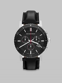 Burberry Black Dial Chronograph Black Leather Mens Watch BU9382 Burberry Black Dial Chronograph Black Leather Mens Watch BU9382