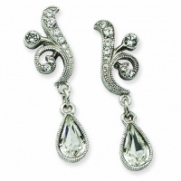 Genuine 1928 Boutique (TM) Earrings. Silver-tone Swarovski Crystal Teardrop Post Earrings. 100% Satisfaction Guaranteed. Genuine 1928 Boutique (TM) Earrings. Silver-tone Swarovski Crystal Teardrop Post Earrings. 100% Satisfaction Guaranteed.