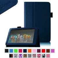 FINTIE (Navy) Slim Fit Folio Stand Leather Case for Amazon Kindle Fire 7 Tablet -10 Color Options (does not fit Kindle Fire HD) FINTIE (Navy) Slim Fit Folio Stand Leather Case for Amazon Kindle Fire 7 Tablet -10 Color Options (does not fit Kindle Fire HD)