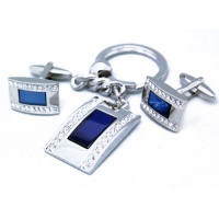 Digabi Men's Jewelry Czech Crystal Wedding Suit Cufflink and Key Ring Set Color Blue Pack of 3 Digabi Men's Jewelry Czech Crystal Wedding Suit Cufflink and Key Ring Set Color Blue Pack of 3