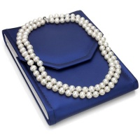 Sterling Silver 2 Rows 8-9mm White Hand-pick Genuine Cultured Freshwater Pearl High Luster Necklace 17-18 Length. Sterling Silver 2 Rows 8-9mm White Hand-pick Genuine Cultured Freshwater Pearl High Luster Necklace 17-18 Length.