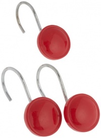 Carnation Home Fashions Color Rounds Ceramic Resin Shower Curtain Hook, Red Carnation Home Fashions Color Rounds Ceramic Resin Shower Curtain Hook, Red